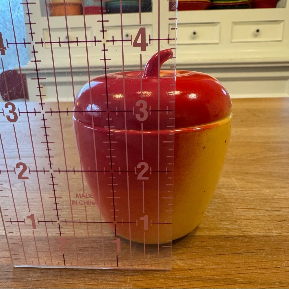 🍎 Vintage Hazel Atlas Apple Jam Jar with Lid — 1940s Milk Glass - Picture 2 of 5